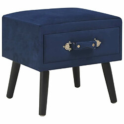 Maison Chic Table de chevet Table de Nuit Meuble de Rangement Bleu 40x35x40 cm Velours