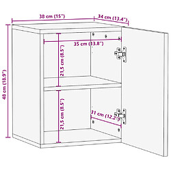 vidaXL Armoire murale de salle de bain 38x34x48cm bois massif d'acacia pas cher