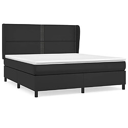 Maison Chic Lit Adulte - Lit simple Lit à sommier tapissier avec matelas moelleux - Meuble de Chambre - Noir 180x200 cm Similicuir -MN27594