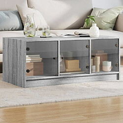 Maison Chic Table basse pour salon | Table à café avec portes en verre sonoma gris 102x50x42 cm -GKD61032