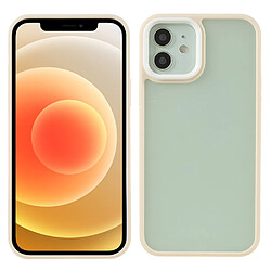 Coque en TPU + acrylique beige pour votre Apple iPhone 12/12 Pro 6.1 pouces