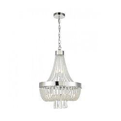 Luminaire Center Chandelier Alyssa Cristal,chrome poli 9 ampoules 58cm