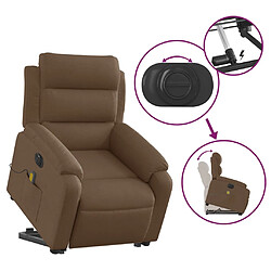 Acheter vidaXL Fauteuil inclinable de massage électrique Marron Tissu