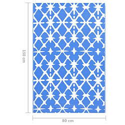 vidaXL Tapis d'extérieur Bleu et blanc 80x150 cm PP pas cher