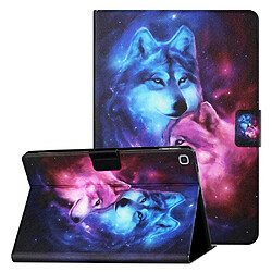 Etui en PU Impression de motifs distinctifs avec support et porte-cartes Couple Loup pour votre Samsung Galaxy Tab A7 Lite 8.7 T220/T225