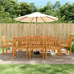 Maison Chic Ensemble de salle à manger de jardin 9 pcs,Table et chaises d'extérieur pour relax bois d'acacia solide -GKD922165