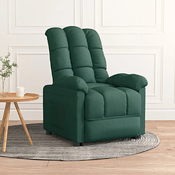 vidaXL Fauteuil inclinable Vert foncé Tissu