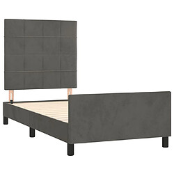 Avis vidaXL Cadre de lit sans matelas gris foncé 90x190 cm velours