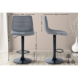 Non Lot de 2 tabourets de bar Lex tissu B