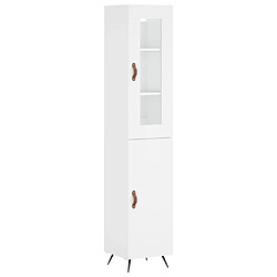 vidaXL Buffet haut Blanc 34,5x34x180 cm Bois d'ingénierie