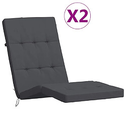 vidaXL Coussins de chaise longue lot de 2 anthracite tissu oxford