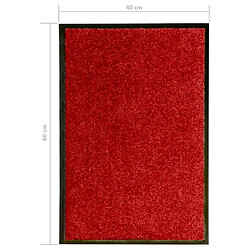 vidaXL Paillasson lavable Rouge 40x60 cm pas cher