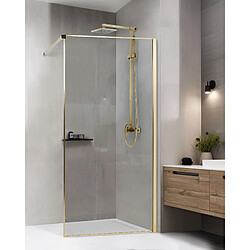 Beliani Parois de douche WASPAM 100 x 190 cm Doré