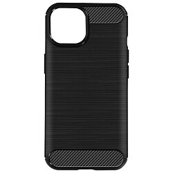 Avizar Coque pour iPhone 15 Silicone Flexible Effet Carbone Antichoc Noir