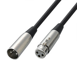 NOIR XLR 3 Broches MALE À FEMELLE MICROPHONE CABLE D'EXTENSION 20ft pas cher