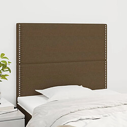 Maison Chic Lot de 2 Têtes de lit design pour chambre - Décoration de lit Marron Foncé 80x5x78/88 cm Tissu -MN19882