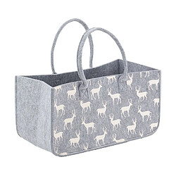 Aubry Gaspard Sac à bûches en feutrine 50 x 25 cm gris clair.