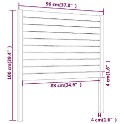 Acheter vidaXL Tête de lit Noir 96x4x100 cm Bois massif de pin