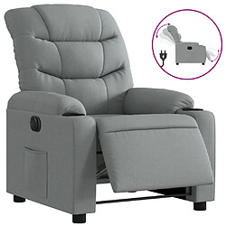 vidaXL Fauteuil inclinable électrique Gris clair Tissu