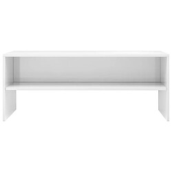 Acheter Maison Chic Meuble TV scandinave - Banc TV pour salon Blanc brillant 100 x 40 x 40 cm Aggloméré -MN78368