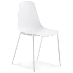 Alterego Chaise intérieur / extérieur 'FELIZ' blanche en matière plastique et métal