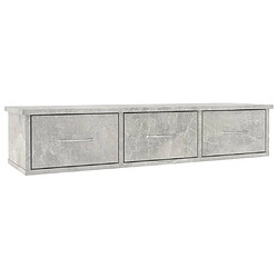 Maison Chic Étagère murale flottante,Etagère de rangement avec tiroirs Gris béton 88x26x18,5 cm Aggloméré -MN59959