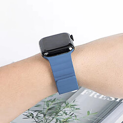 Bracelet en silicone MUTURAL résistant à la transpiration, réglable, magnétique, bleu pour votre Apple Watch Series 7 41mm/6/5/4/SE 40mm/3/2/1 38mm