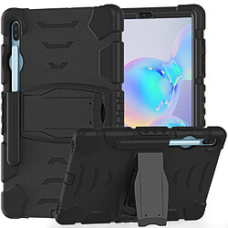 Coque en TPU + Silicone Résistant aux impacts souple avec béquille noir noir pour votre Samsung Galaxy Tab S6 SM-T860 (Wi-Fi)/SM-T865 (LTE)/SM-T867