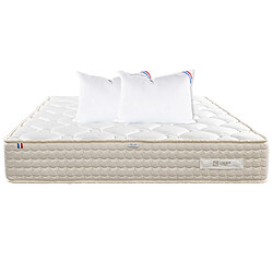 LUXURY LITERIE Matelas 140x190 cm, Sublime, 20 cm, mémoire de forme, ferme, face été/hiver + 2 oreillers