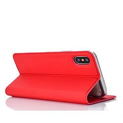 Wewoo Coque Etui en cuir ultra-fin avec carte magnétique pressée TPU + PU pour iPhone X / XS, fente pour et support (Bleu) pas cher