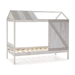 Avis Pegane Lit enfant cabane en MDF et pin coloris blanc, gris clair - Longueur 197,6 x Profondeur 101,70 x Hauteur 174,50 cm