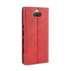 Avis Wewoo Housse Coque Étui en cuir à boucle magnétique avec texture rétro et pour Sony Xperia 10 Plus, support emplacements pour cartes porte-monnaie (rouge)