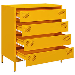 Avis vidaXL Buffet jaune moutarde 68x39x73,5 cm acier laminé à froid