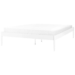 Beliani Lit double 160 x 200 cm en métal blanc VAURS