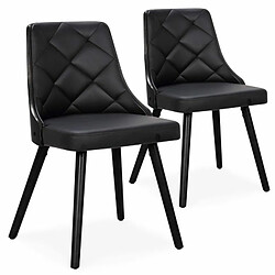 Paris Prix Lot de 2 Chaises Scandinave Cargo 79cm Noir