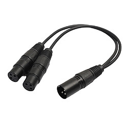 Avis 1x XLR 3 Broches Femêlle À 2x XLR Adaptateur Splitteur Y Câble Extendeur Pour Stéréo 1ft