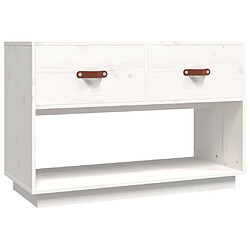 vidaXL Meuble TV Blanc 90x40x60 cm Bois de pin massif