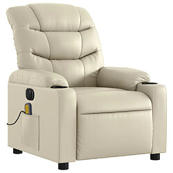 Avis Maison Chic Fauteuil Relax pour salon, Fauteuil de massage inclinable électrique crème similicuir -GKD49937