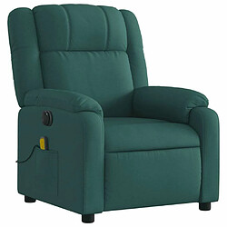 Avis Maison Chic Fauteuil Relax pour salon, Fauteuil de massage inclinable électrique Vert foncé Tissu -GKD32628