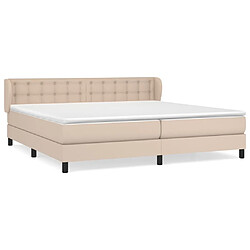 vidaXL Sommier à lattes de lit avec matelas Cappuccino 200x200 cm