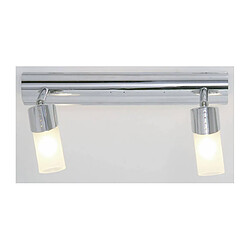 Luminaire Center Plafonnier Kopus 2 Ampoules chrome poli/verre dépoli