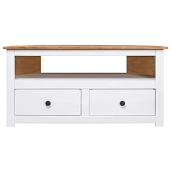 Maison Chic Meuble TV scandinave - Banc TV pour salon d'angle Blanc 93x49x49 cm Pin Assortiment Panama -MN69910