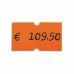 Agipa 100912 Paquet de 6 rouleaux de 1000 étiquettes Orange fluo rectangulaire