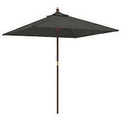 Helloshop26 Parasol de jardin avec mât en bois 198 x 198 x 231 cm anthracite 02_0008333