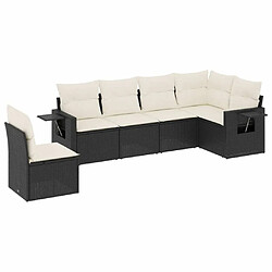 Maison Chic Ensemble Tables et chaises d'extérieur 6pcs avec coussins,Salon de jardin noir résine tressée -GKD219401