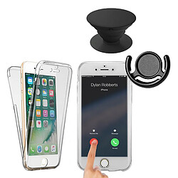 PHONECARE Kit Coque 3x1 360° Impact Protection + 1 PopSocket + 1 Support PopSocket Noir - Impact Protection - Iphone 5 / 5S / SE