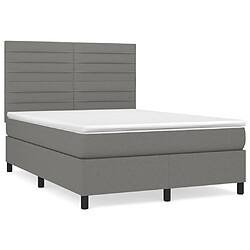 Maison Chic Lit Adulte - Lit simple Lit à sommier tapissier avec matelas moelleux - Meuble de Chambre - Gris foncé 140x200cm Tissu -MN61572