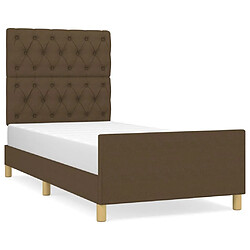 Maison Chic Lit adulte - Cadre Structure de lit avec tête de lit Contemporain Marron foncé 80x200 cm Tissu -MN51824