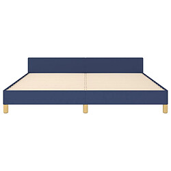 Acheter vidaXL Cadre de lit avec tête de lit sans matelas bleu 160x200cm tissu