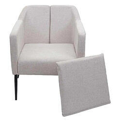 Mendler Fauteuil de salon HWC-H93a, fauteuil cocktail fauteuil relax fauteuil ~ Tissu/Textile crème-beige